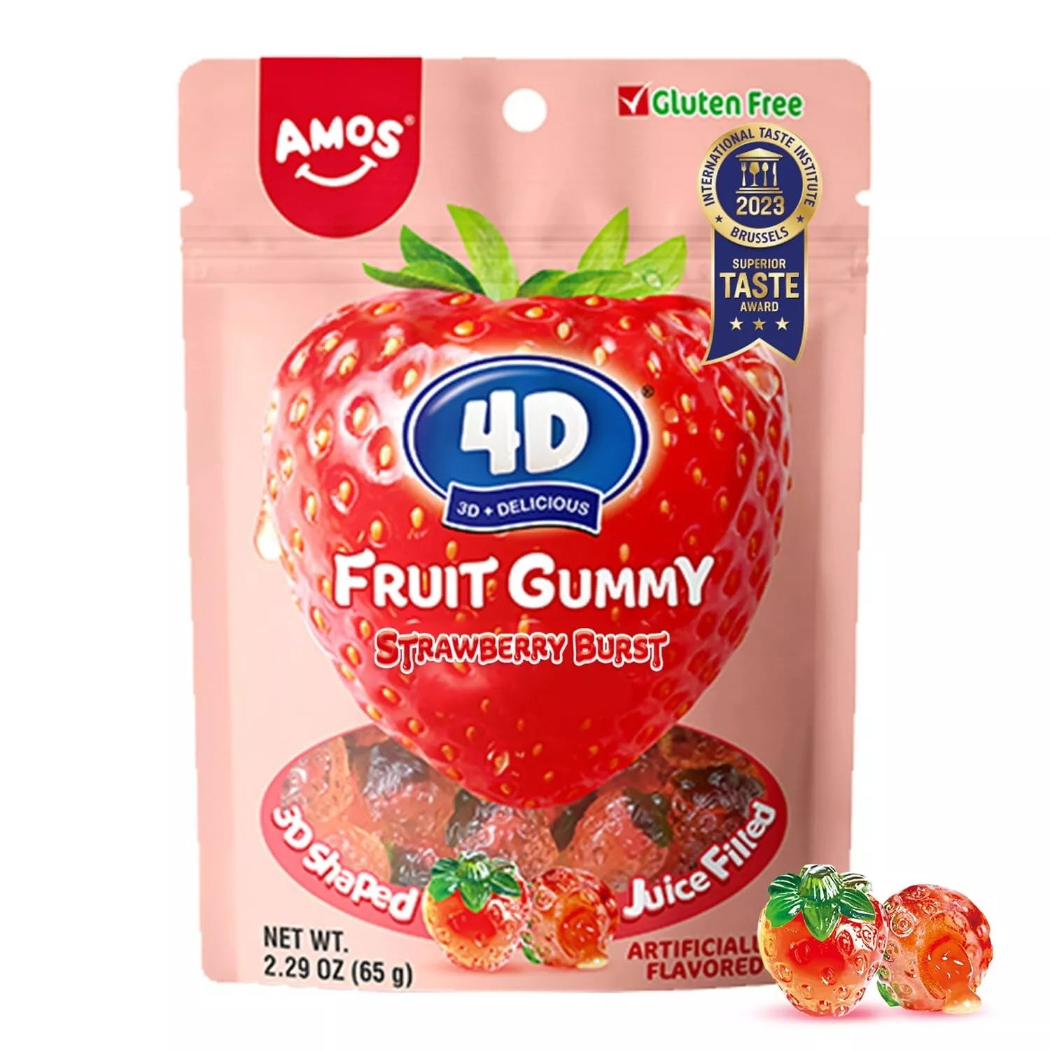 CANDY AMOS 65 GR 4D JUICY Strawberry
