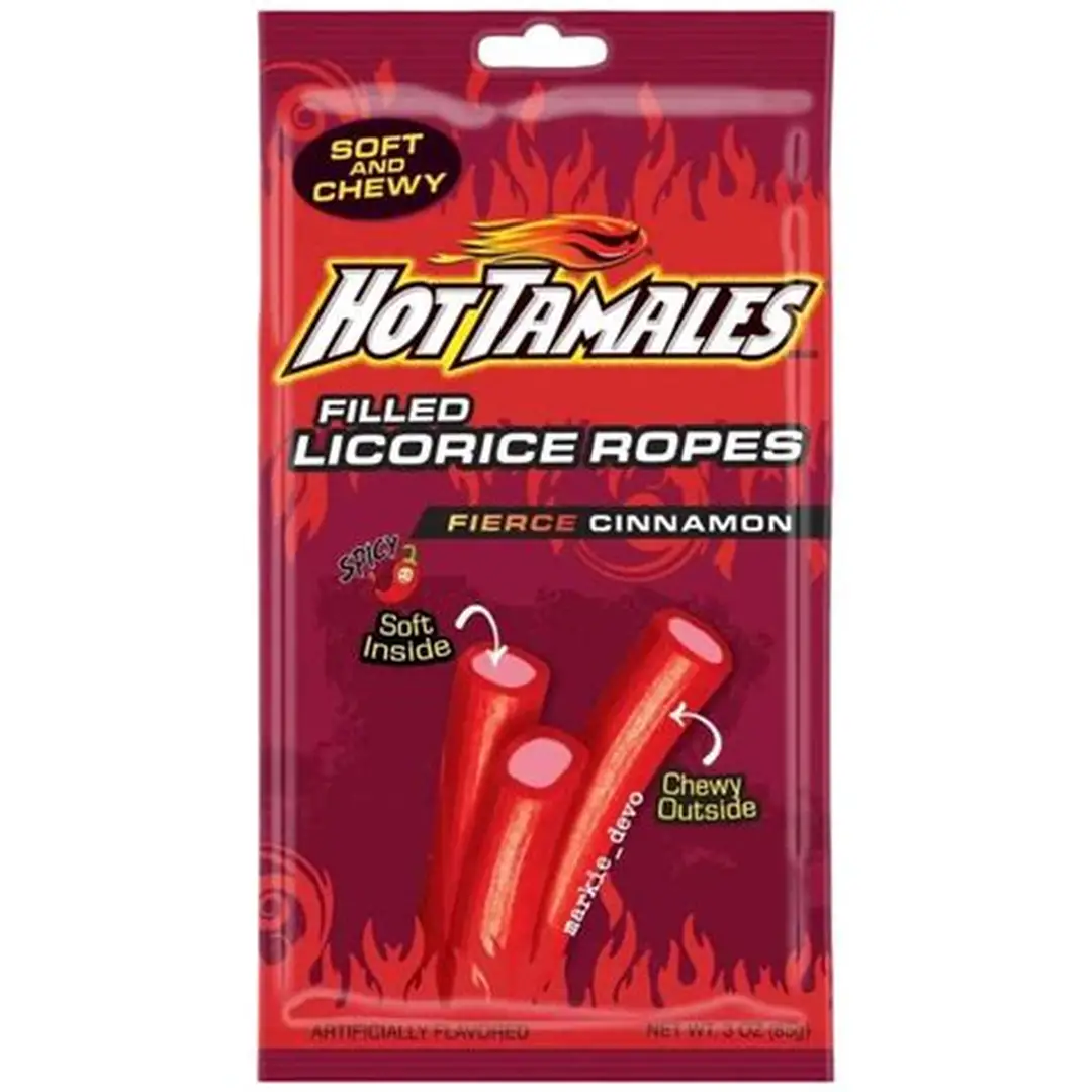Hot Tamales Filled Ropes Fierce Cinnamon 85g