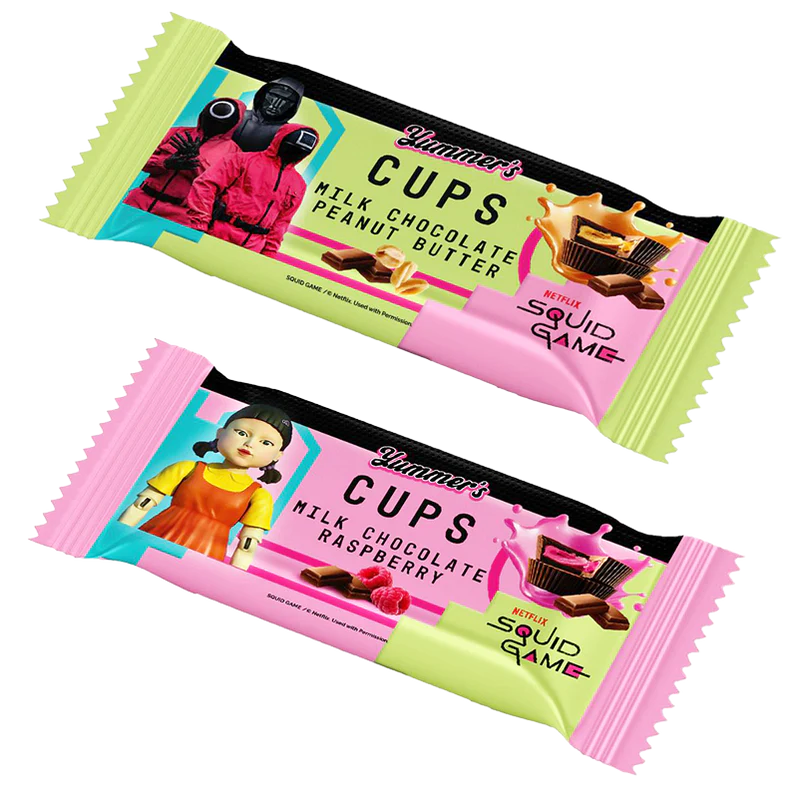 Squid Game Peanut Cream & Raspberry Cups 40 g