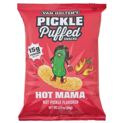 Van Holten's Hot Mama Hot Pickle Flavour Puffed Snacks