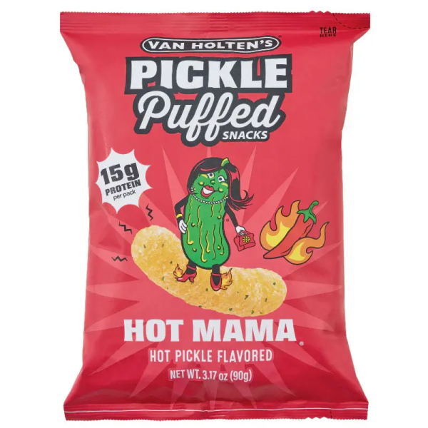 Van Holten's Hot Mama - Hot Pickle Flavour Puffed Snacks
