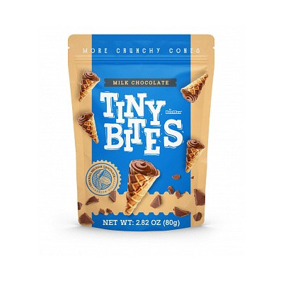 Tiny Bites Milk Chocolate 80g – Sprøde cones med mælkechokolade | SlikOasen