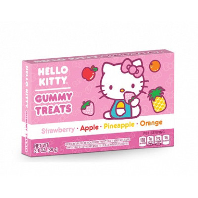 Hello Kitty Gummy Treats 88g – Frugtvingummier med jordbær, æble & ananas | SlikOasen