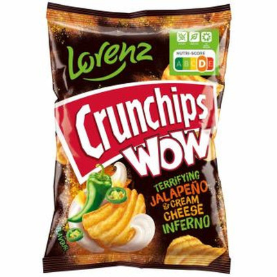 Crunchips WOW Jalapeño & Cream Cheese – Sprøde chips med stærk smag | SlikOasen
