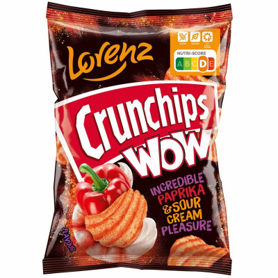 Crunchips WOW Paprika & Sour Cream – Chips med cremet paprika | SlikOasen