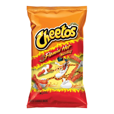 Cheetos Flamin’ Hot Crunchy 226g – stærke cheese snacks