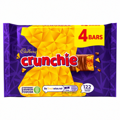 Cadbury Crunchie 4 Bars – Sprød Honeycomb Chokolade | SlikOasen