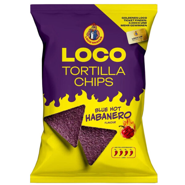 LOCO Tortilla Chips Blå Hot Habanero 100g